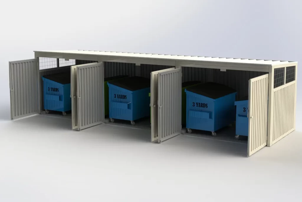 FCP Trash Enclosures Triple Unit Gallery Image